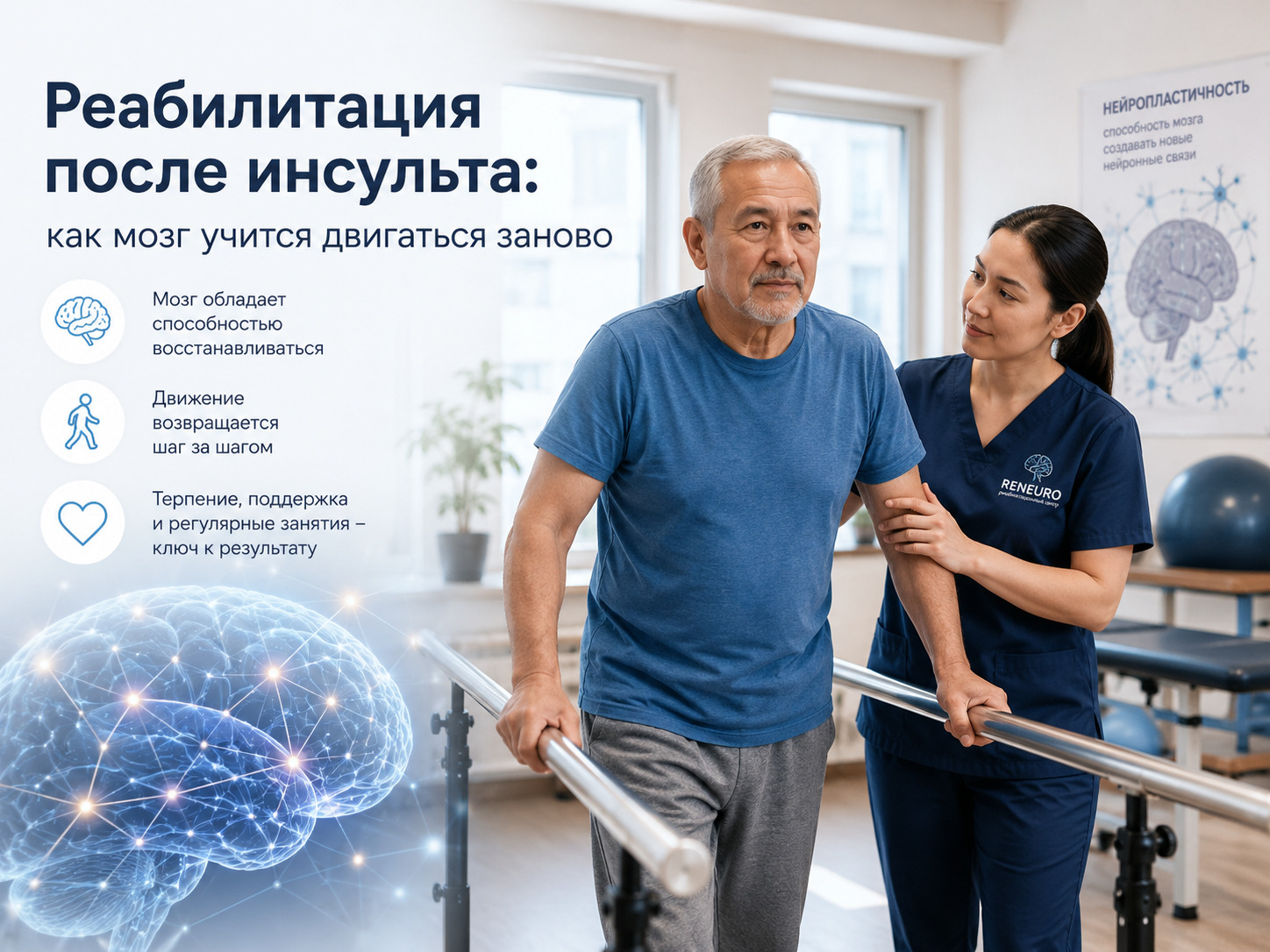 Реабилитация после инсульта: как мозг учится двигаться заново. Диагностика движения, опоры, баланса и походки.